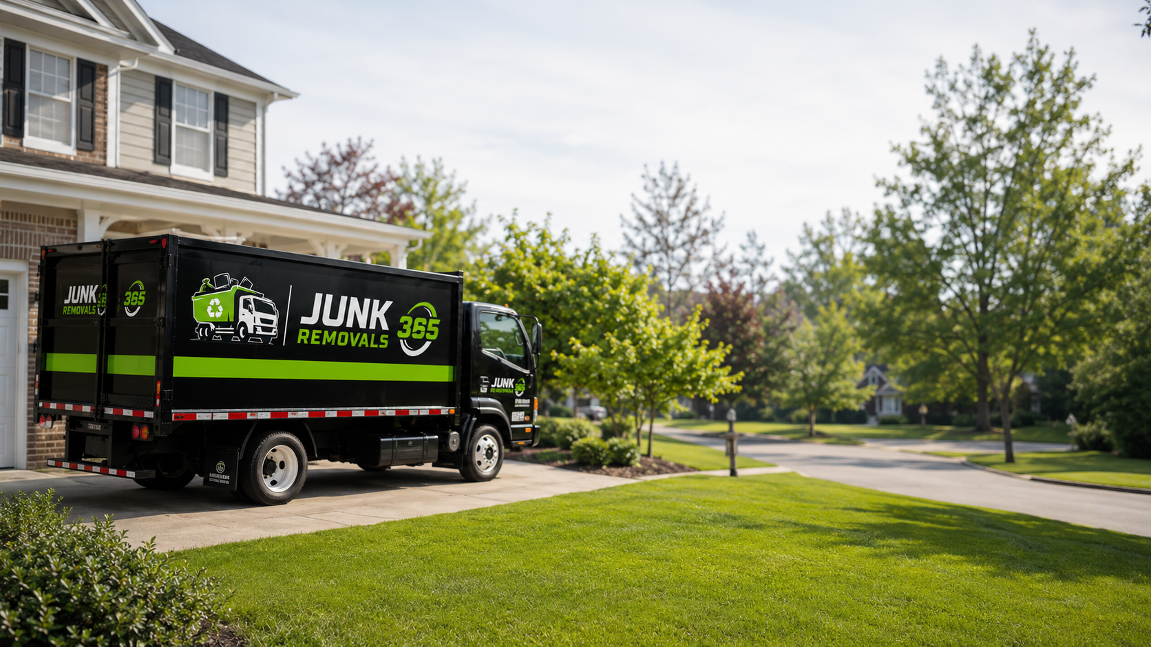 Junk removal crew loading unwanted items during a Michigan home cleanout