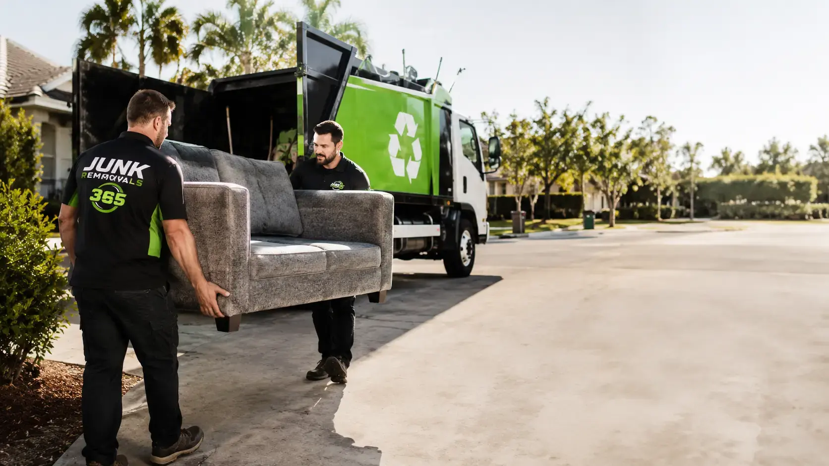 Couch removal and disposal preparation for a home cleanout across the United States