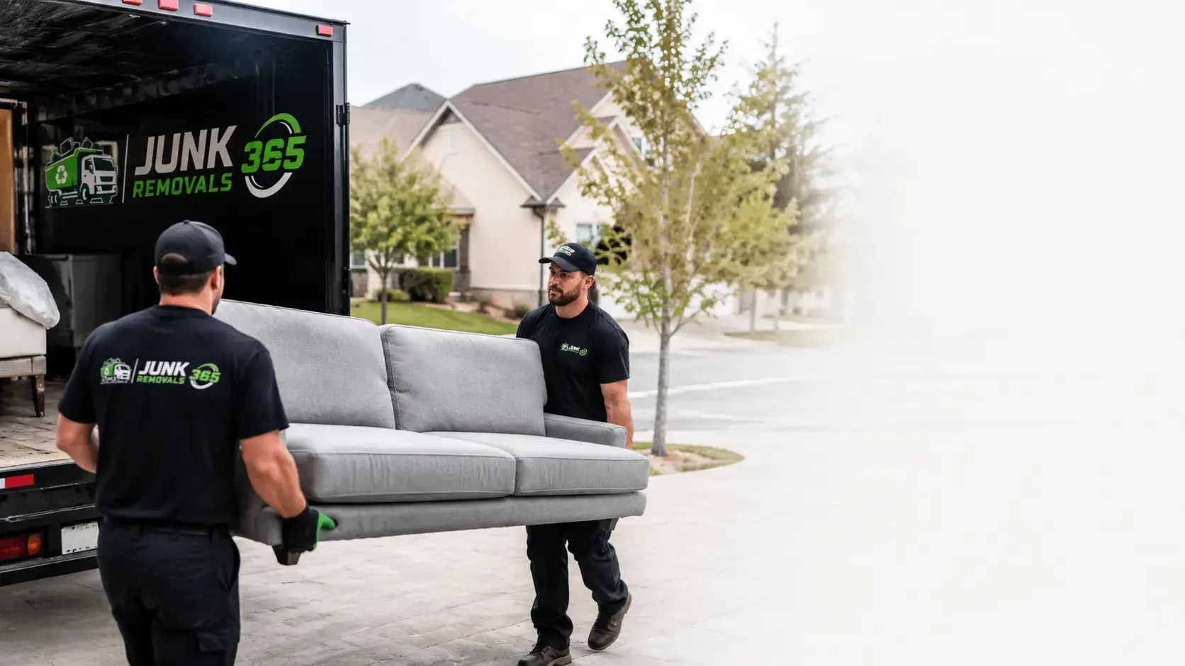 Sofa removal planning for a home cleanout in the United States