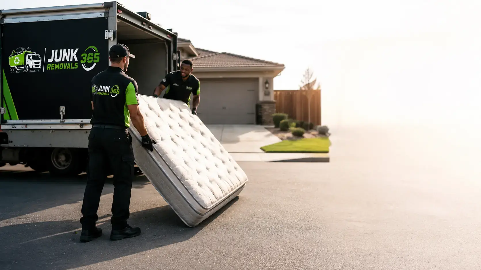 Mattress removal preparation for a home cleanout in the United States