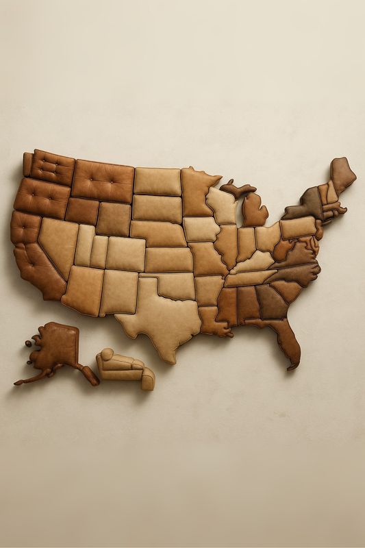 United States map showing service locations